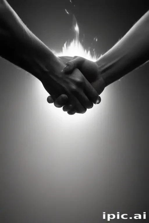 handshake black and white