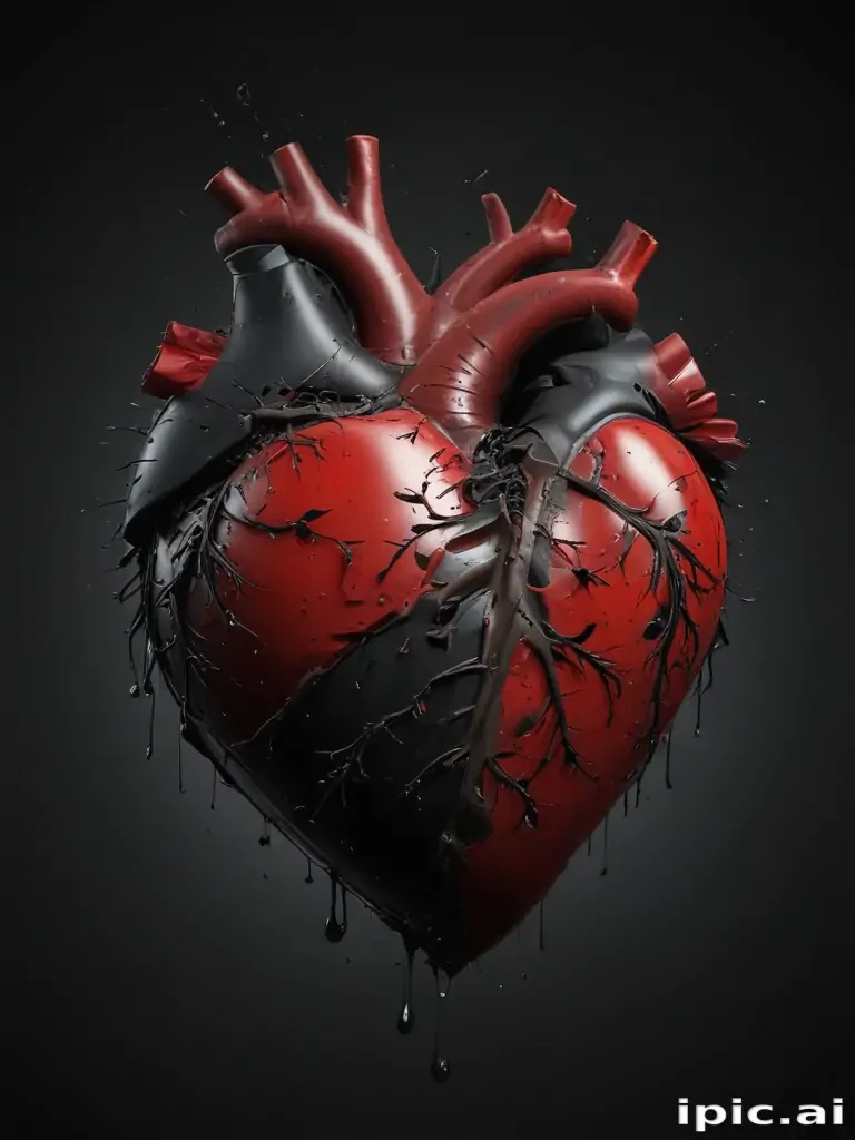 broken heart black background