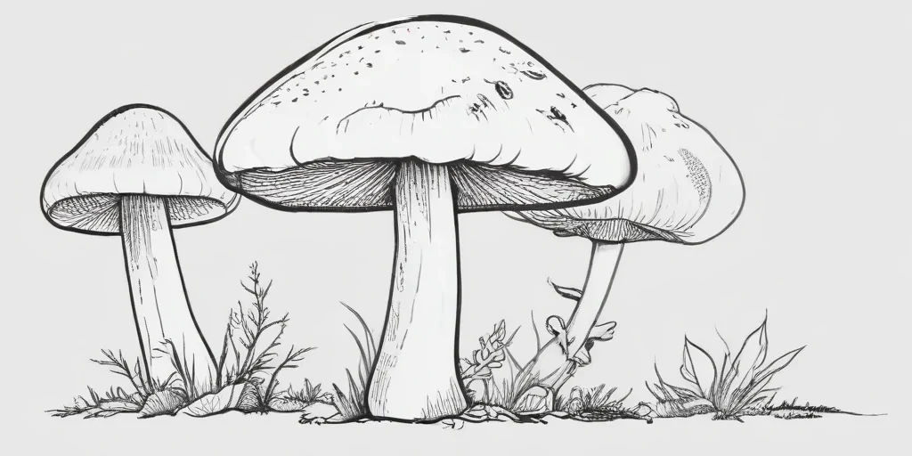 mushroom clip art black and white
