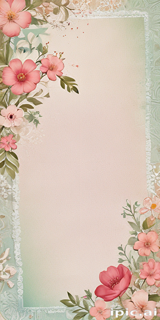 Delicate Floral Border Design with Soft Colors for Elegant Invitations