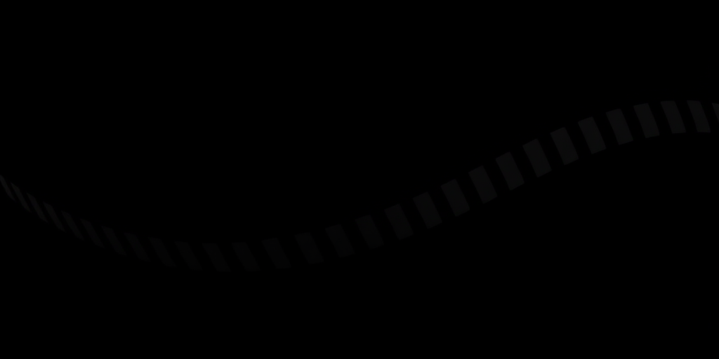 create an image of a wavy film strip against a solid black background, captured with a Canon EOS R5, 50mm lens, aperture f/2.8, ISO 100, with a focus on sharpness and high contrast to enhance film details