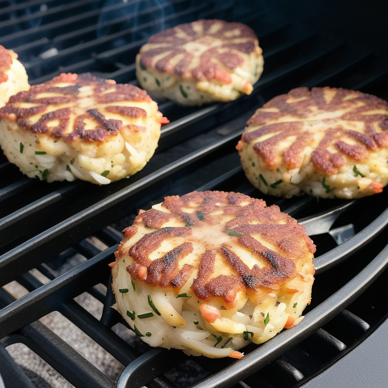 crab cakes on the grill