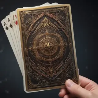 holding card