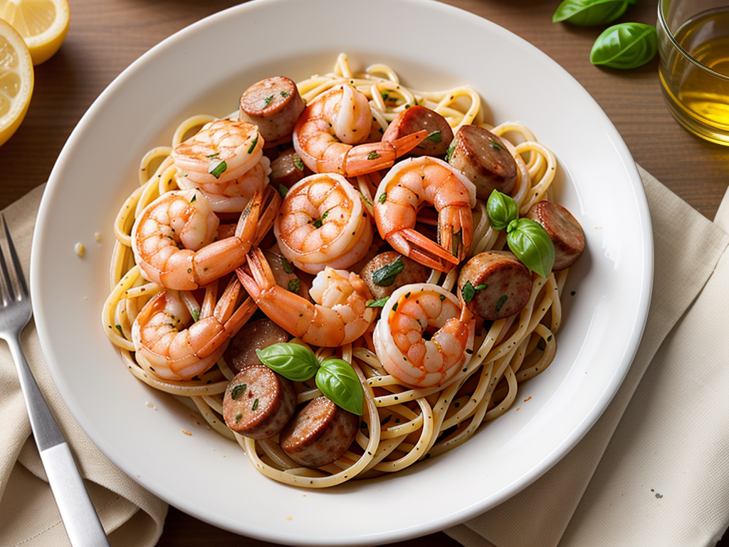 pasta with shrimp and sausage recipe