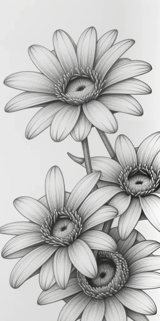 flower pencil drawing