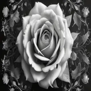 roses clipart black and white