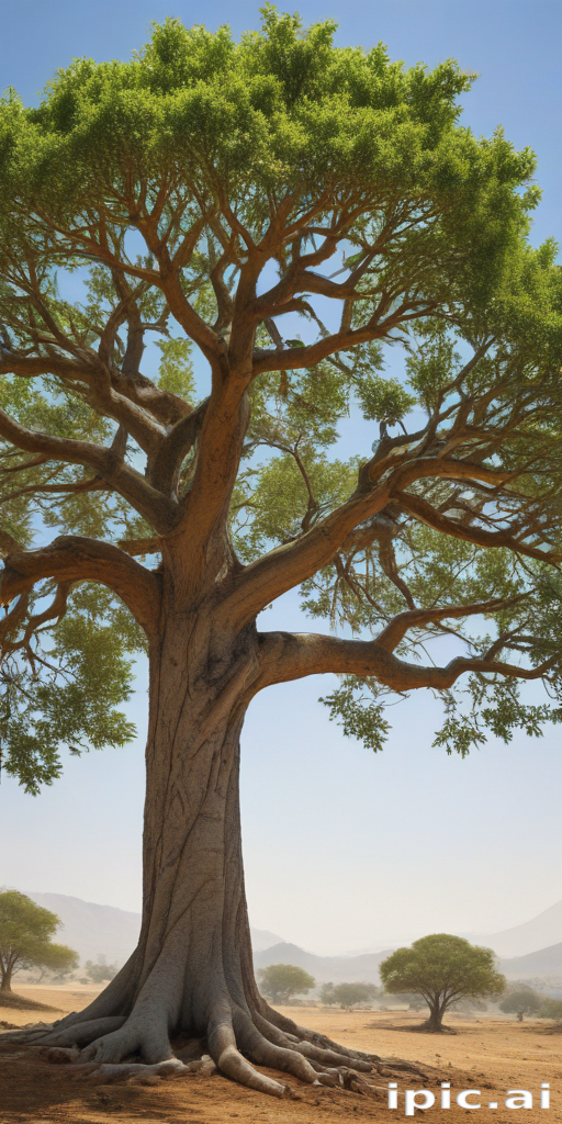 Majestic Tree Standing Tall Against a Clear Blue Sky in Nature.