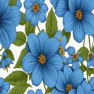 blue flowers clipart