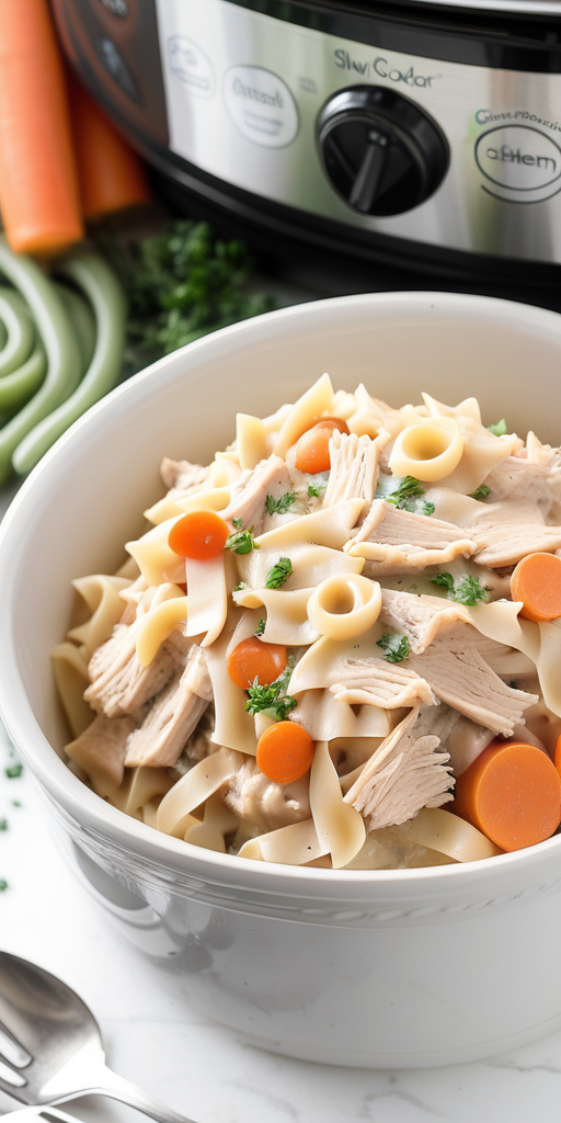 slow cooker chicken noodle casserole