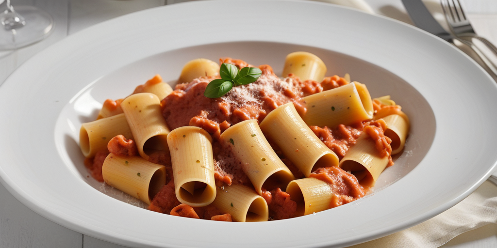 paccheri alla vodka e salsiccia