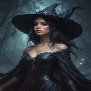 beautiful dark witch fantasy art