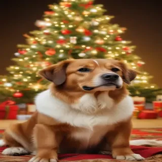 dog christmas background