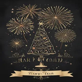 happy new year vintage