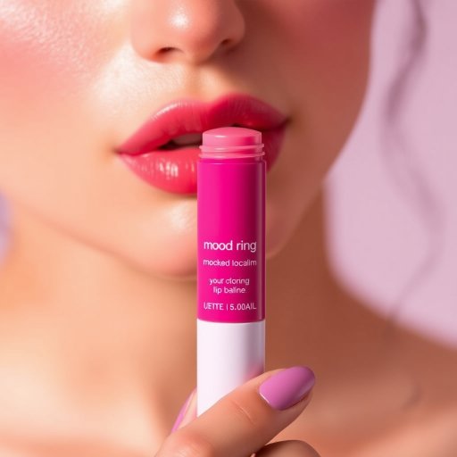 Color-changing lip balm named "Mood Ring" that adjusts to your unique pH level, creating a personalized pink shade for each wearer