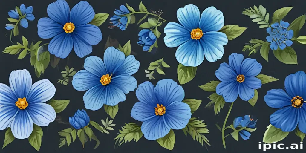 blue flowers clipart