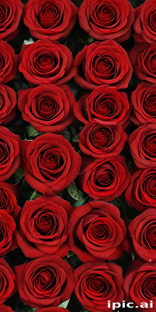 A Beautiful Arrangement of Lush Red Roses in Full Bloom Display