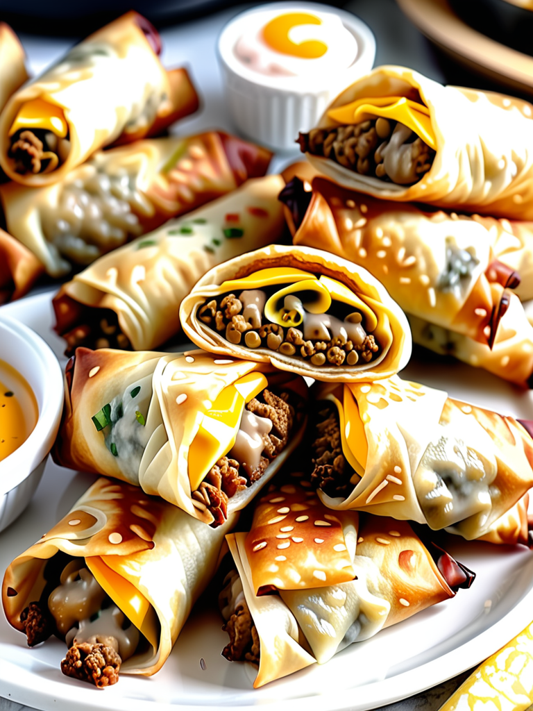 cheeseburger egg rolls air fryer