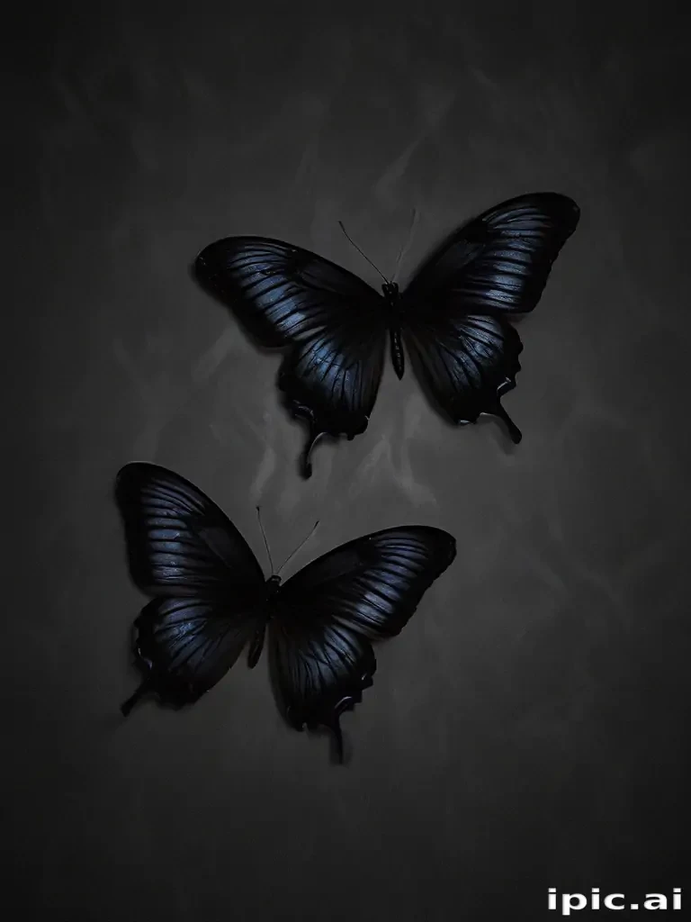 black wallpaper butterfly