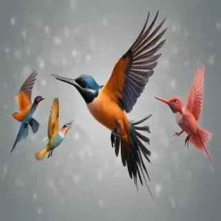 birds flying transparent background
