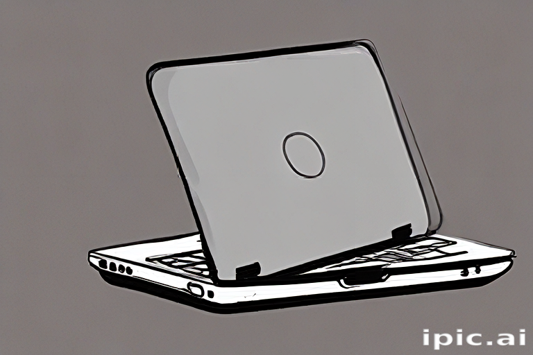 Stylized Illustration of a Modern Laptop with Opened Screen Display