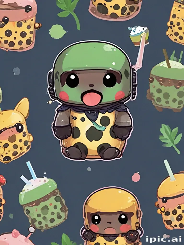 cute boba backgrounds