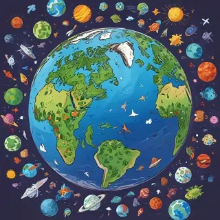 cartoon picture of planet earth