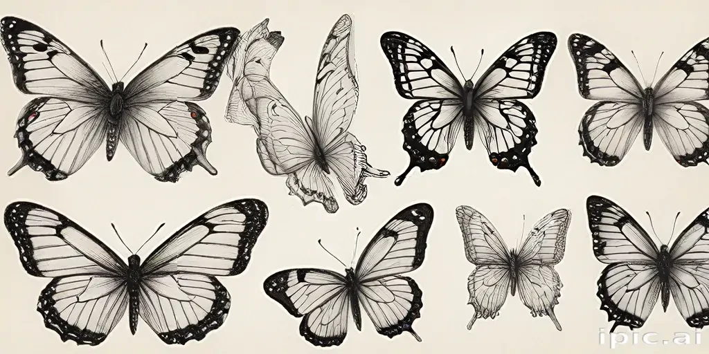 butterflies sketches