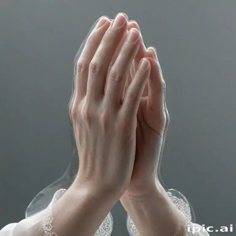 transparent praying hands