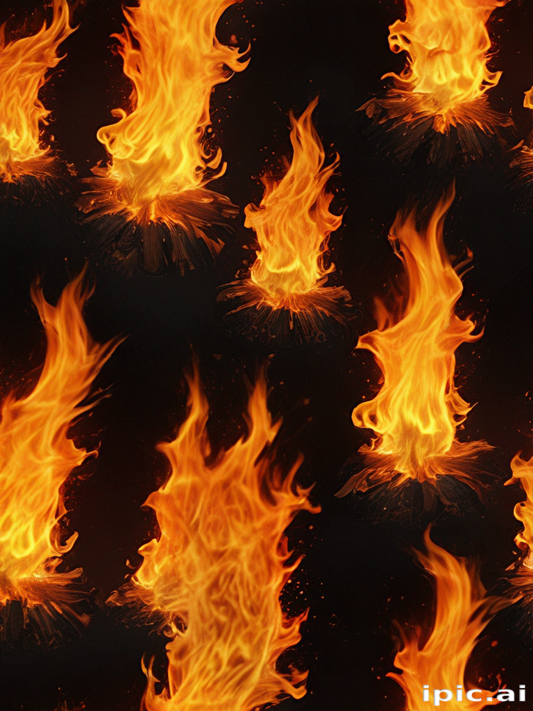Dynamic and Vibrant Flames Dancing Against a Dark Background in ...
