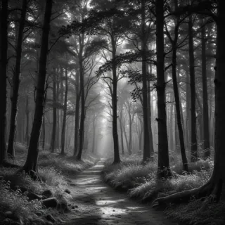 forest clipart black and white