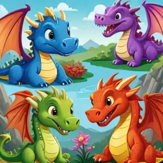 cartoon dragons