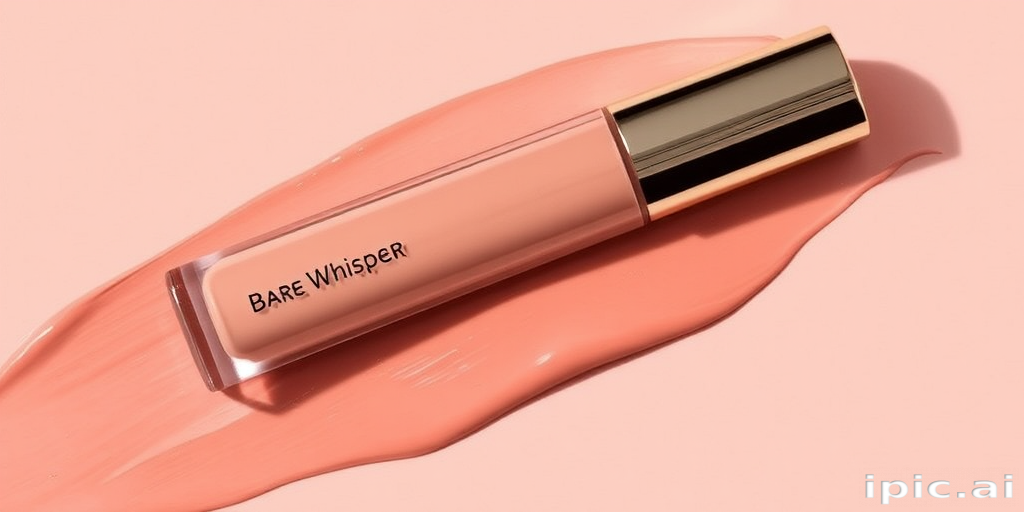 Nude beige liquid lipstick "Bare Whisper" featuring a velvety finish, transfer-resistant formula, and subtle undertones to complement various skin tones