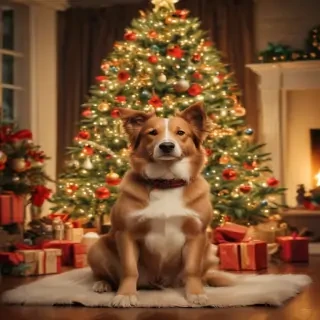 christmas dog background