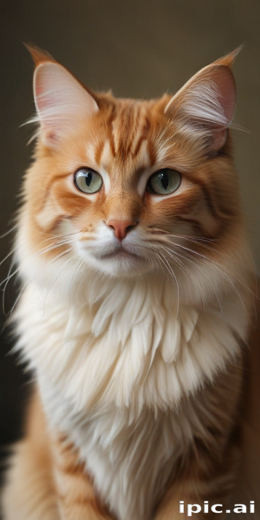A Majestic Orange Cat with Striking Green Eyes and Fluffy Fur.