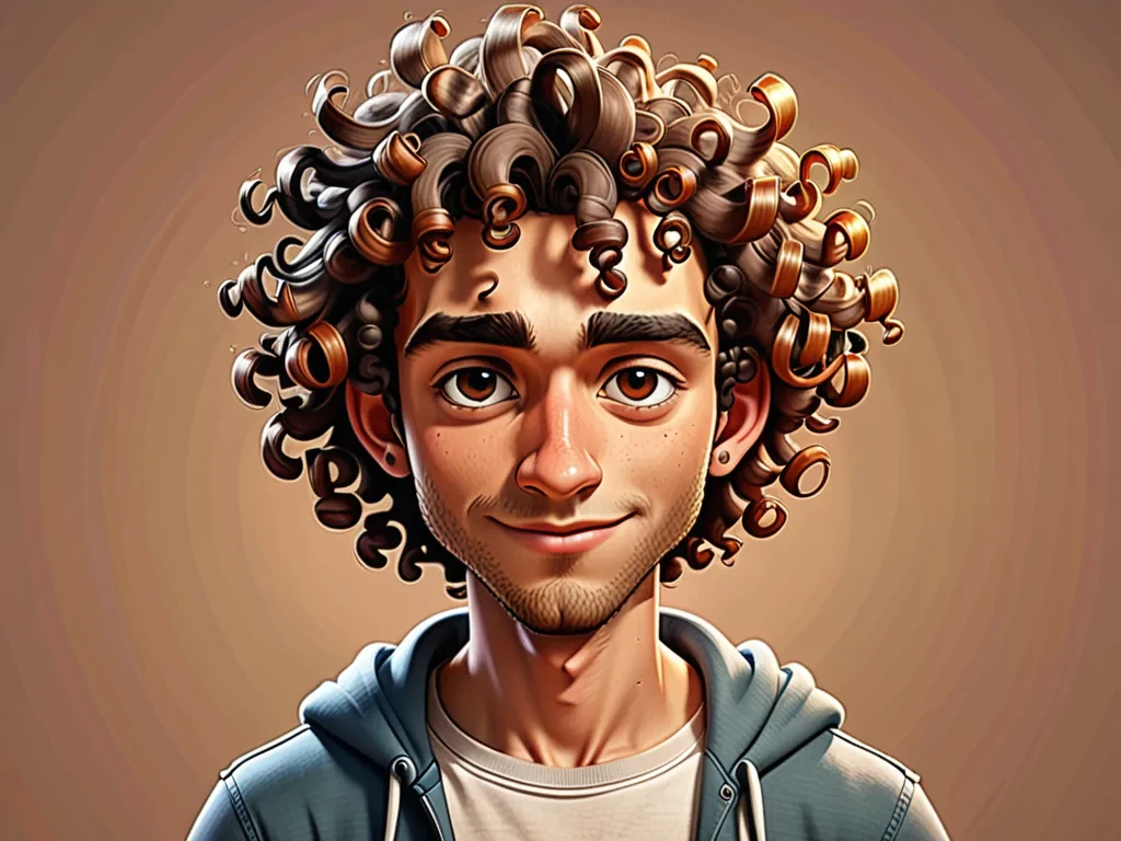 curly haired cartoon characters male