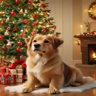 christmas wallpaper dog