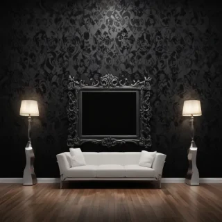 black wallpaper cute