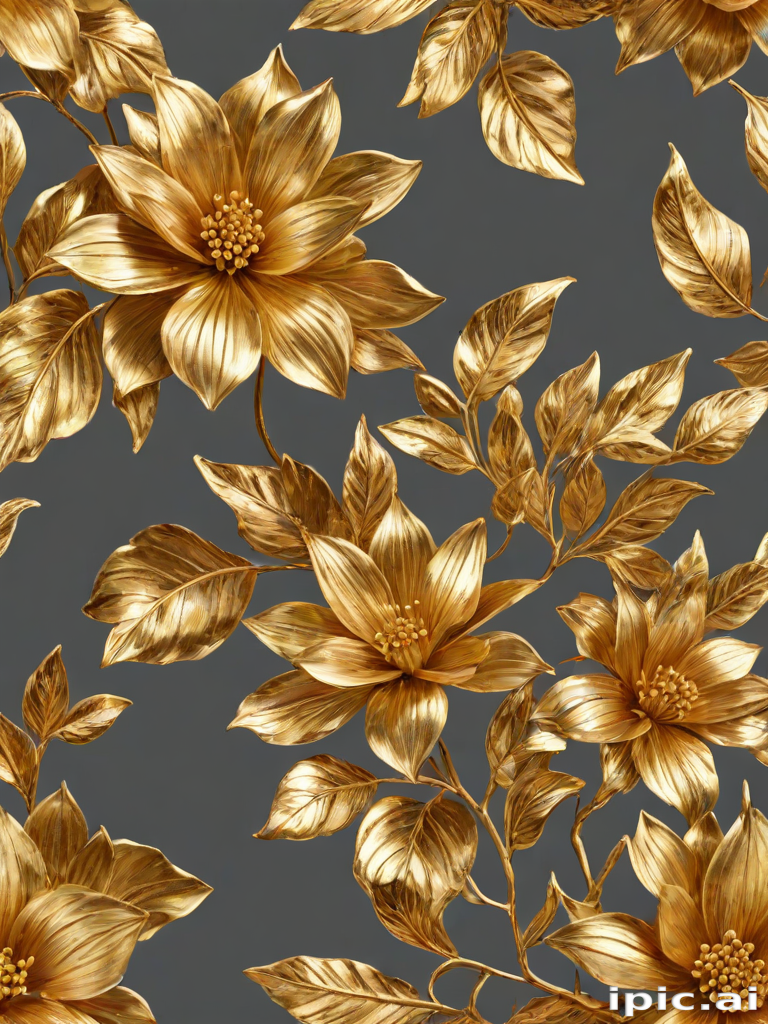 gold flowers png