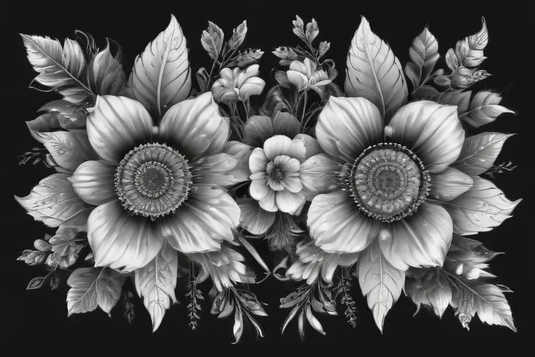 flower clip art black and white