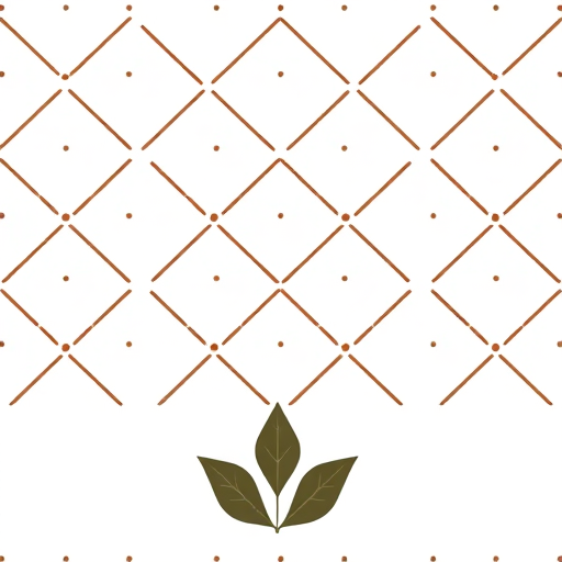 Generate a high-resolution vector pattern of a geometric design featuring a diamond lattice with small dots and a leaf motif at the bottom, using a DSLR camera with a 50mm lens at f/5.6, ISO 100, and a top-down view for clarity and detail.