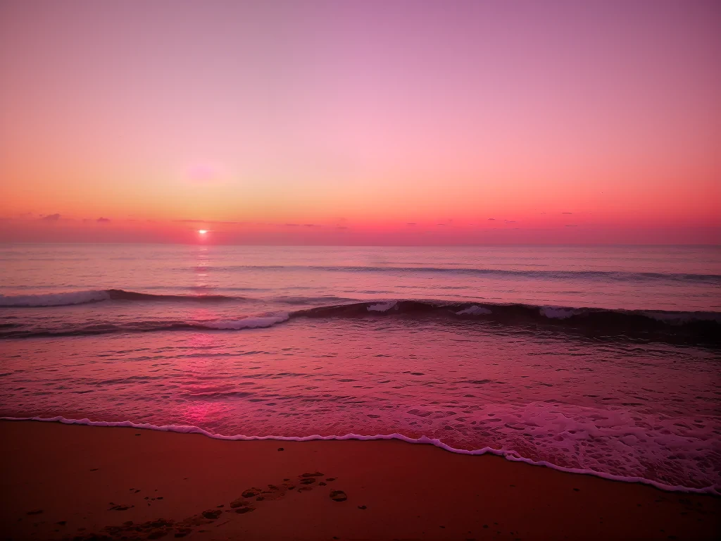 pink beach sunset