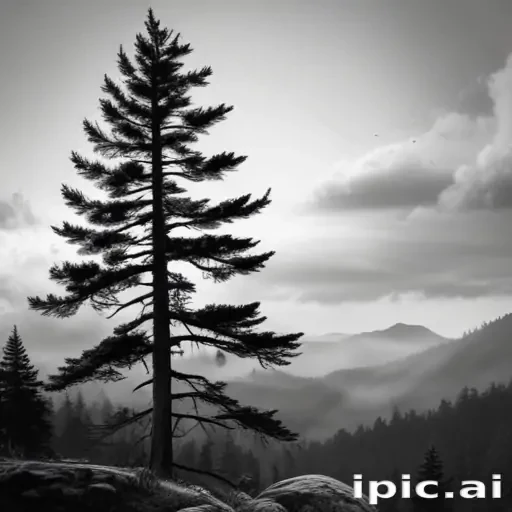 pine tree clipart black and white