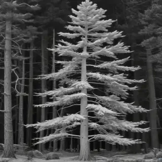 black and white pine tree clip art
