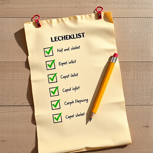 Create a high-resolution image of a checklist on a scroll with green checkmarks and a yellow pencil, using a Canon EOS R5 camera with a 50mm lens, aperture set to f/1.8, ISO 100, shot from a top-down view with natural lighting.