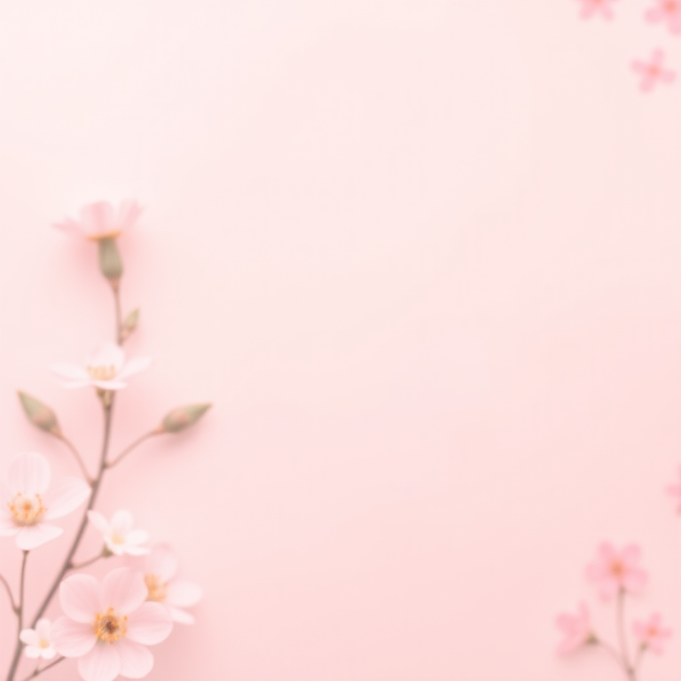 Create a detailed pastel pink background with subtle floral patterns, using a soft focus lens, aperture set to f/4 for depth of field, 50mm focal length, shooting from a straight-on view with a DSLR camera style for enhanced clarity.