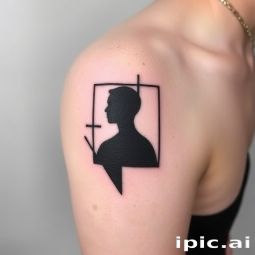 Minimalist blackwork "Shadow Silhouette" tattoo featuring bold geometric shapes and negative space, emphasizing clean lines and stark contrast for a modern and edgy look