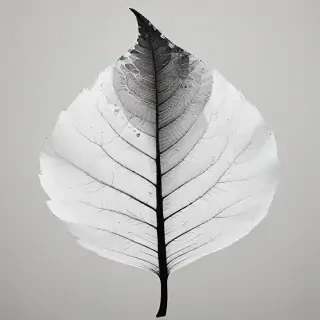 leaf white and black