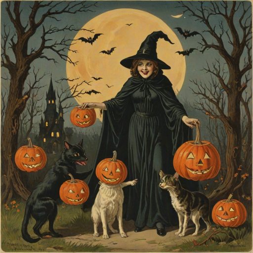 public domain vintage halloween art