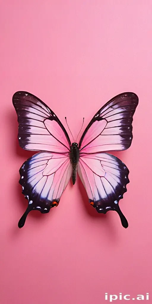 pink background butterfly