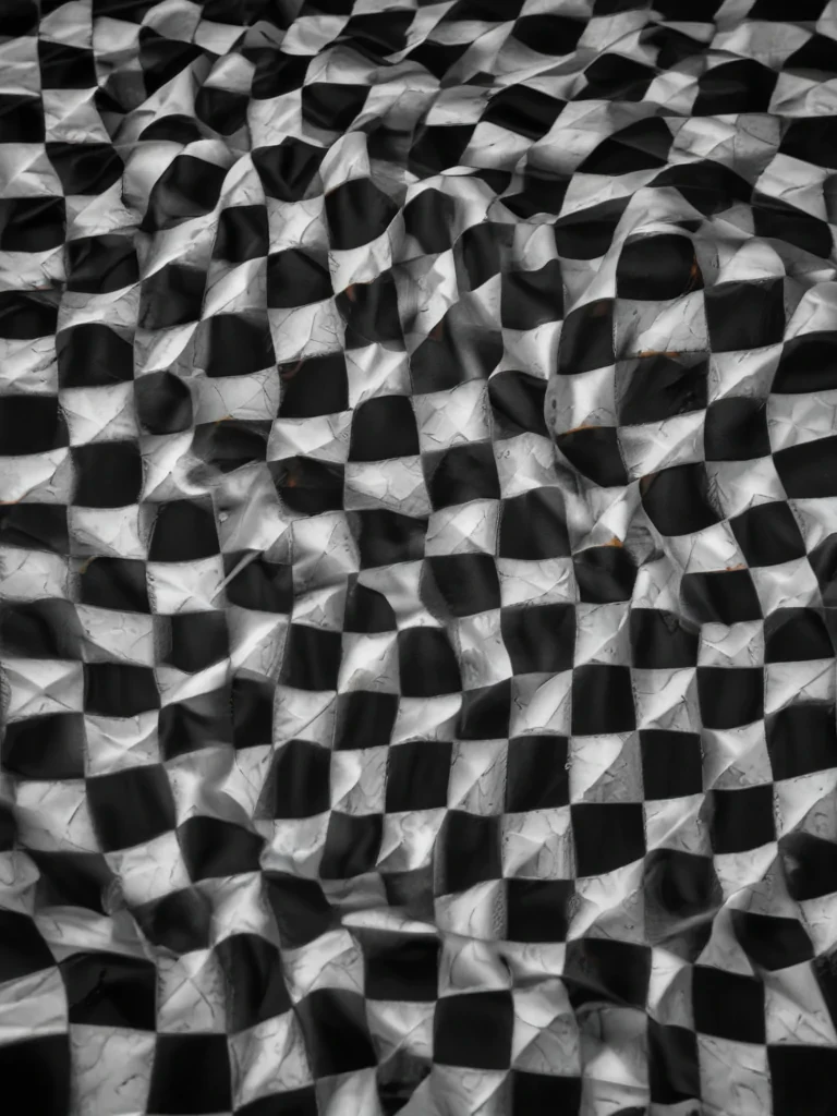 black and white checkered background